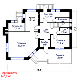 Первый этаж проекта дома ЭК 241-0